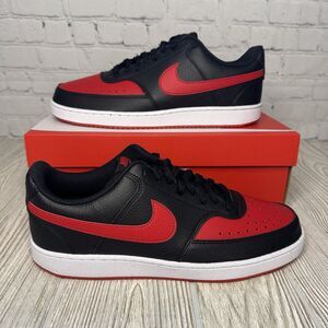Nike Court Vision Lo NN Sneakers Men’s 11 Black Red FJ0685-010 New